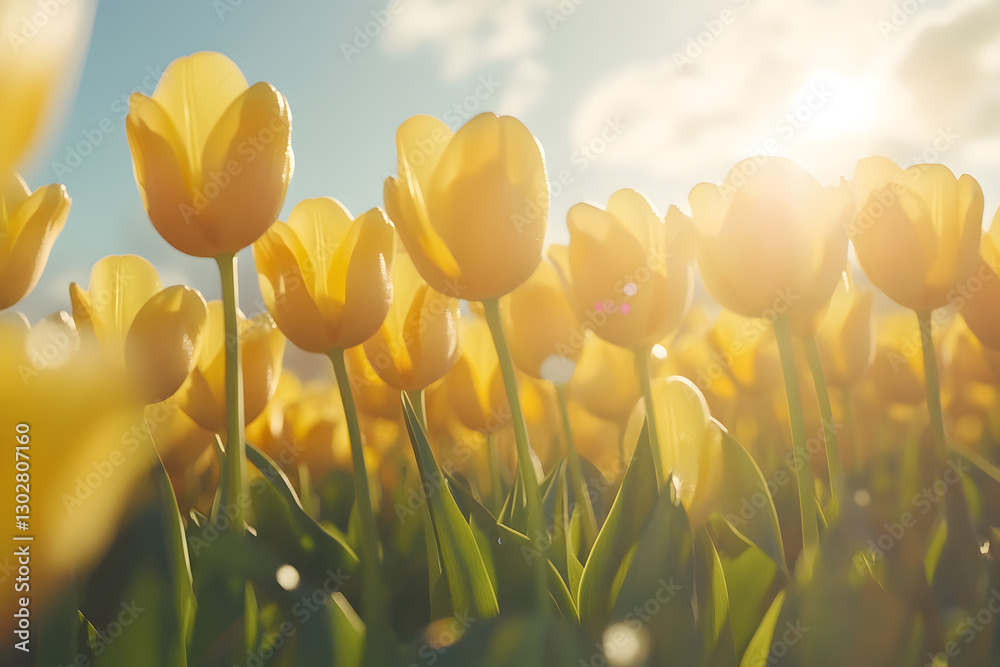 Obraz premium Beautiful flowers red tulips. Natural background Spring flowering tulips.