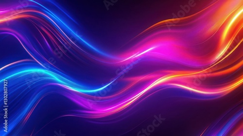 Wallpaper Mural Abstract colorful waves of light flowing smoothly against a dark background, creating a vibrant atmosphere Torontodigital.ca