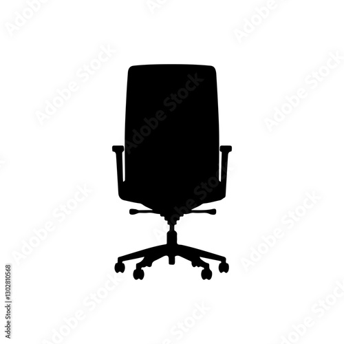 Black Office chair silhouette vector illustration on white background