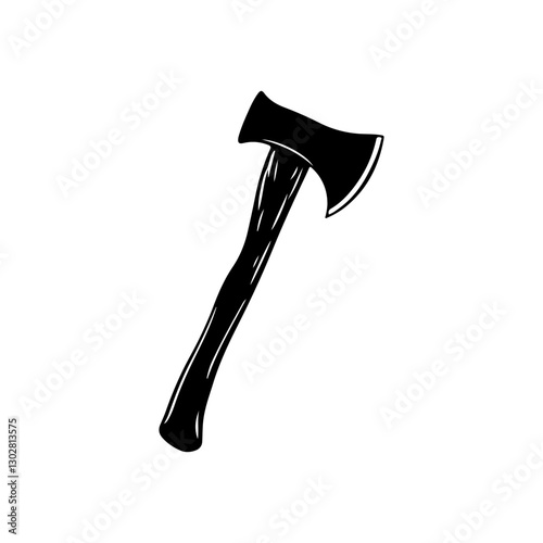 Black Axe silhouette vector illustration on white background
