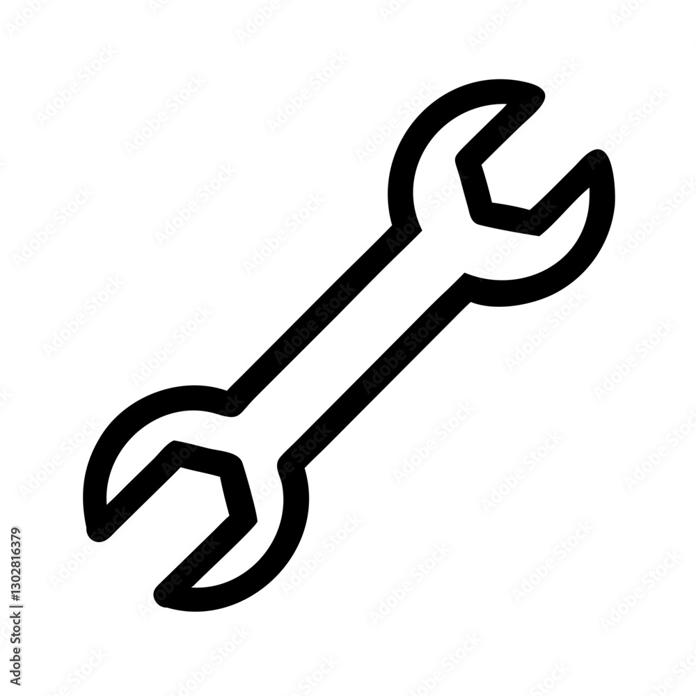 Simple vector icon of an adjustable wrench suitable for tool-related designs and illustrations Simple vector icon of an adjustable wrench suitable for tool-related designs and illustrations
