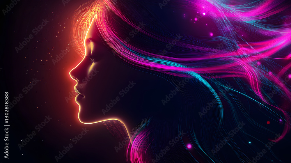 Futuristic abstract design with glowing neon lines and minimalist black space in the background accented with digital textures and gradients. Great for tech branding, digital products, and modern webs Futuristic abstract design with glowing neon lines and minimalist black space in the background accented with digital textures and gradients. Great for tech branding, digital products, and modern webs
