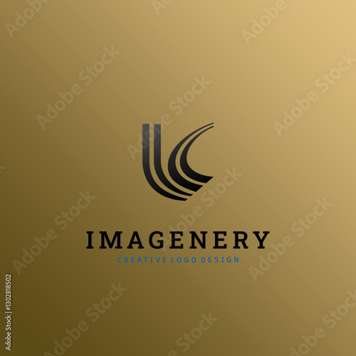 Letter K Logo Vector for Bussines or Branding, Luxury BLACK GOLD, Minimal Style design for corporate sign. Initial K logo design template on GOLD background.