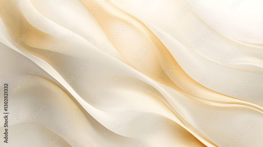 Obraz premium Soft gradient minimalist background in shades of light beige and muted gold, with flowing organic lines and ample negative space. Perfect for high-end branding, luxury goods, and professional design 