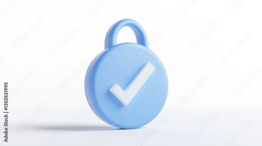 Security symbol with check mark, simple round blue design representing safety and trust, suitable for digital content or websites. Security symbol with check mark, simple round blue design representing safety and trust, suitable for digital content or websites.