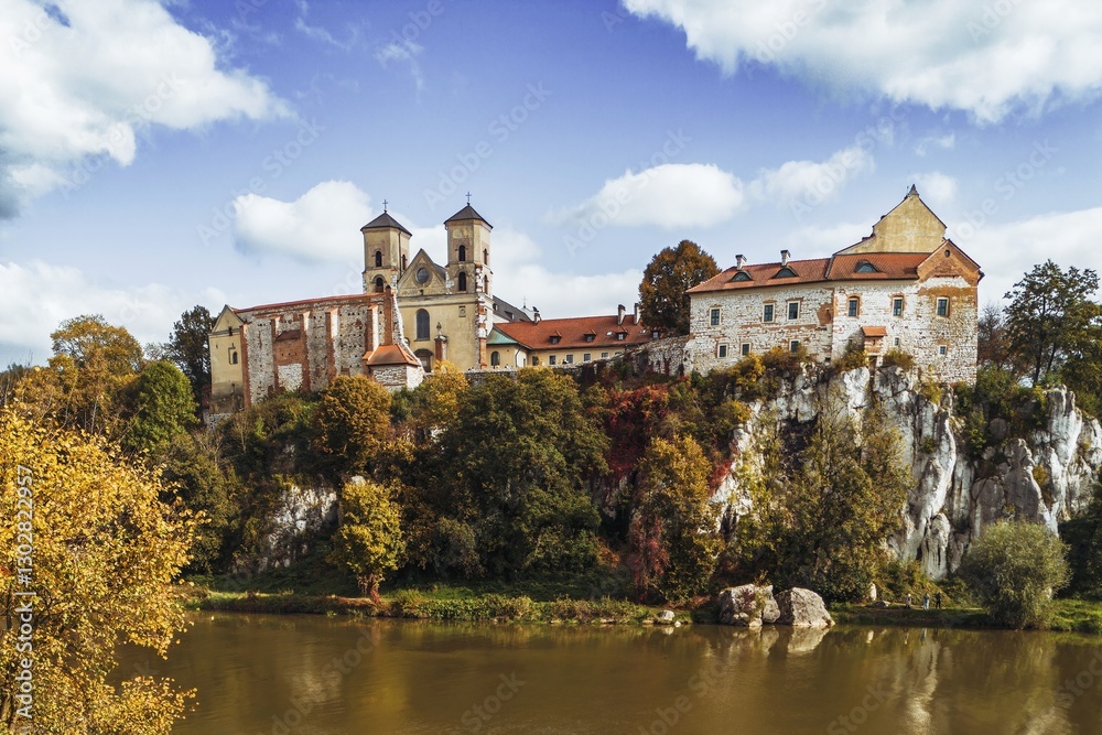 Scenic hilltop castle surrounded by village Scenic hilltop castle surrounded by village