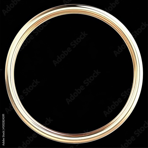 Gold Circle Frame 3D Render, Circular Composition, Luxury Concept, Gold Ring Gold Ring, 3D Model