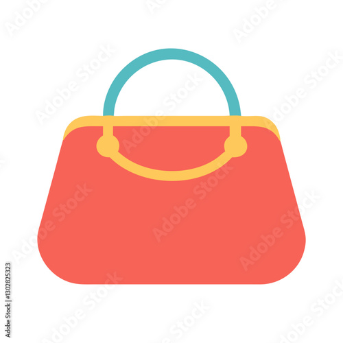 Colorful vector icon of a woman's purse designed for fashion and style enthusiasts showcasing a modern accessory