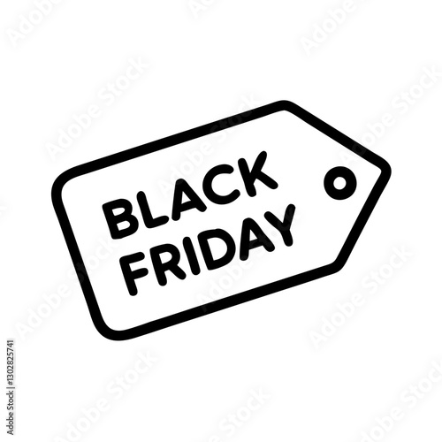 Black Friday label vector icon for promotional sales and discounts during holiday shopping season