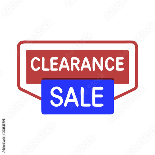 Clearance sale icon in vibrant colors promoting discounts on products for shoppers at retail stores and online outlets