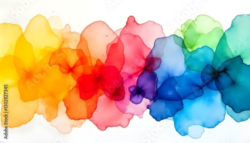 Pintura de acuarela que presenta un espectro vibrante de colores que se combinan perfectamente entre sí