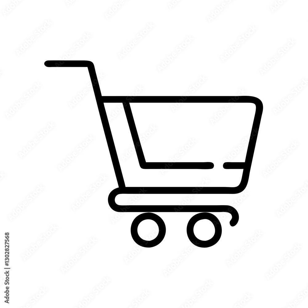 Vector icon of a shopping cart showcasing a minimalist design for retail and e-commerce applications in a modern context Vector icon of a shopping cart showcasing a minimalist design for retail and e-commerce applications in a modern context