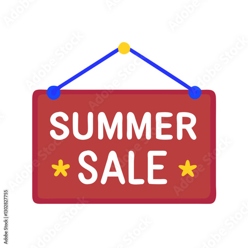 Bright summer sale sign featuring bold text and simple design with colorful accents appealing to shoppers