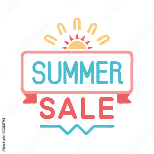 Creative summer sale vector design featuring a vibrant sun and appealing typography suitable for promotional materials and advertisements