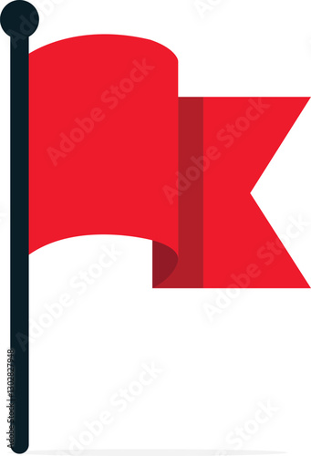 red flag icon isolated on white background