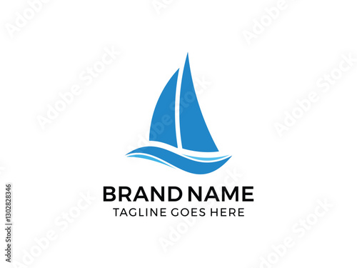 editable vector creative sailboat symbol design illustration isolated on transparent background