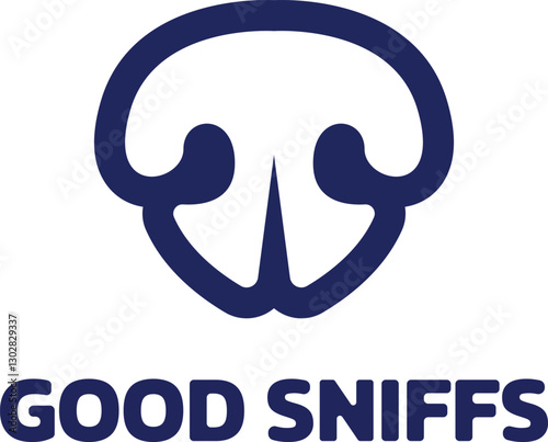 good dog smelling skills logo vector illustration