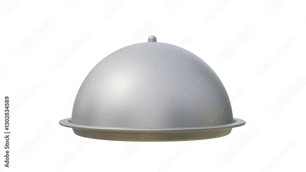 Empty restaurant cloche on a isolated background. Restaurant cloche 3d illustration. Empty restaurant cloche on a isolated background. Restaurant cloche 3d illustration.