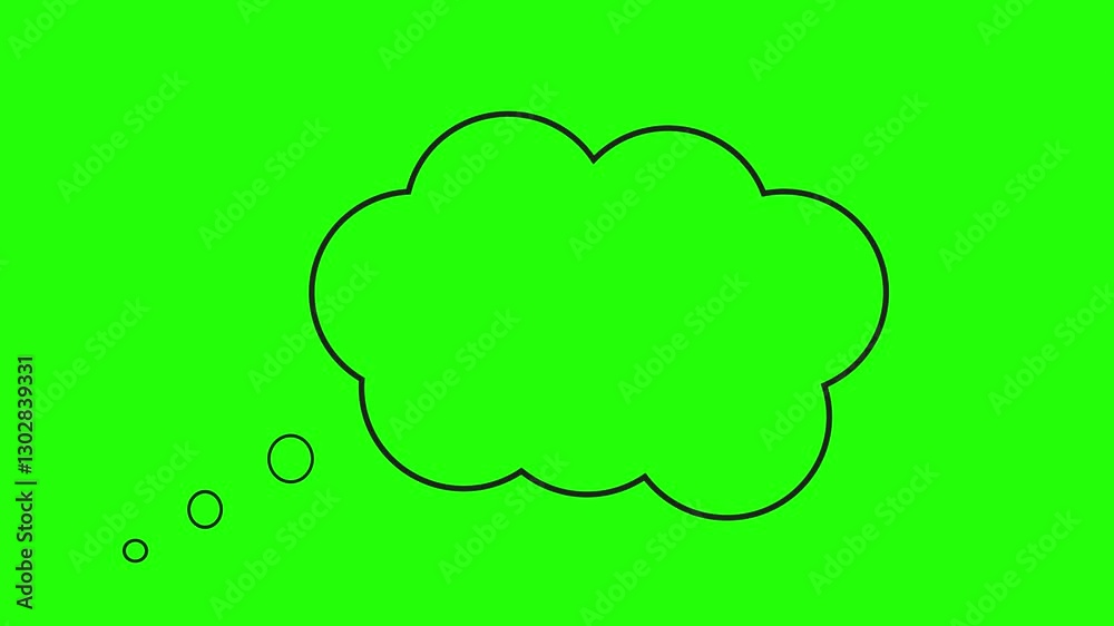 Simple cloud-shaped speech bubble green screen background