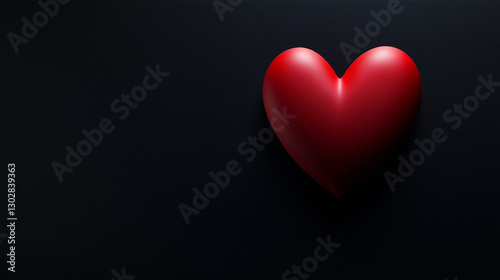 Red Heart on Black: A Minimalist Symbol of Emotion and Simplicity