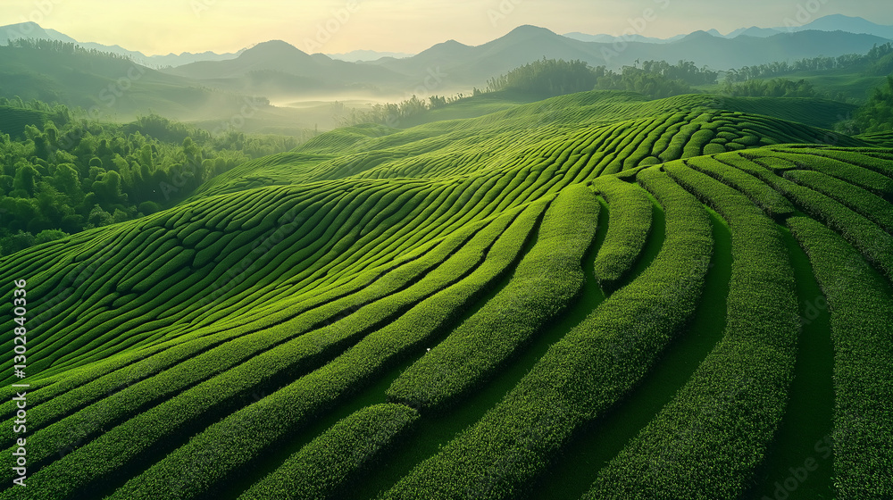 Obraz premium tea plantation in thailand