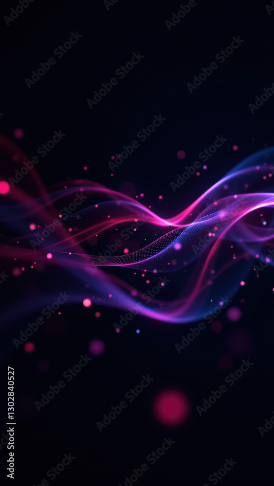 Obraz premium Elegant abstract digital art with a futuristic tech theme featuring vibrant hues of purple and pink.