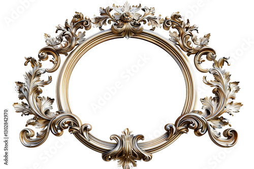Grand baroque ornate frame highlighting elegance isolated on transparent background