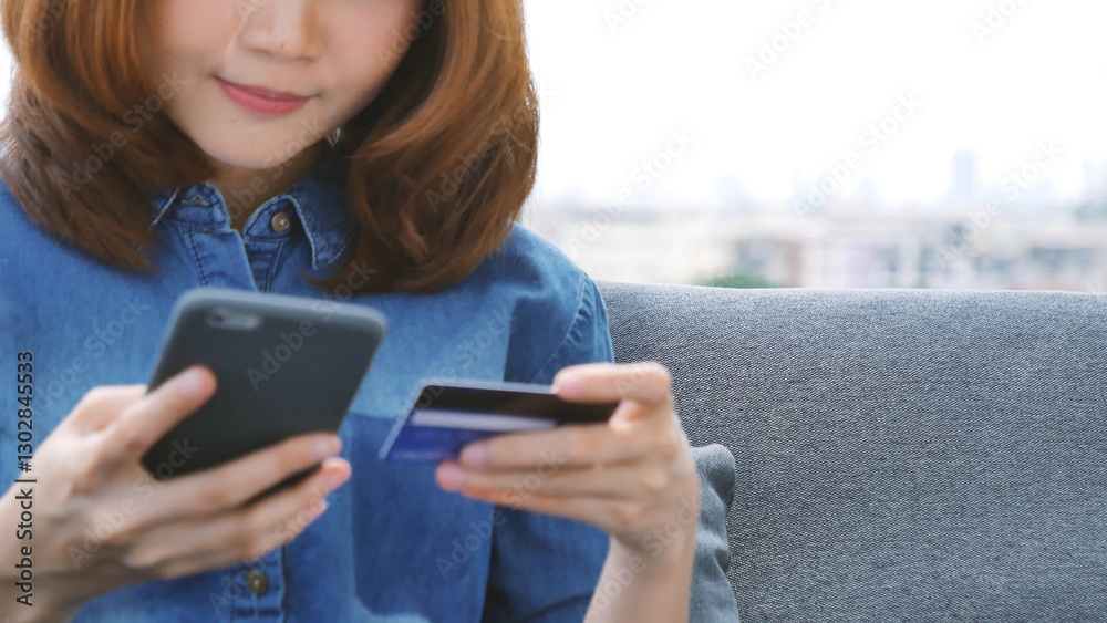 Vertical Horizon Smiling face asian woman holding smartphone with E-commerce Shopping online website Reading Online Article, Blog, vlog. Vertical Woman hands holding smart phone technology lifestyle Vertical Horizon Smiling face asian woman holding smartphone with E-commerce Shopping online website Reading Online Article, Blog, vlog. Vertical Woman hands holding smart phone technology lifestyle