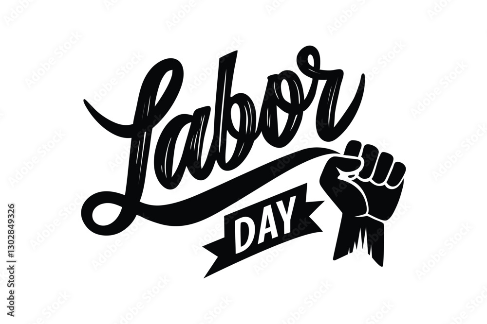 Obraz premium Labor Day Typography Silhouette Design for T-Shirts, Posters, and Printable