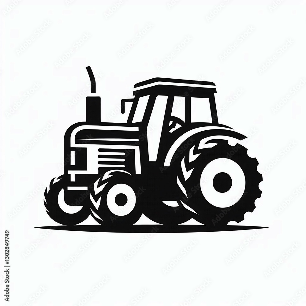 Obraz premium Strong Farm Tractor Silhouette Logo