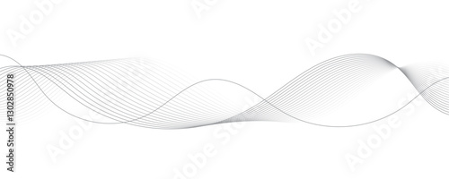 Abstract gray wave dynamic curve lines background. Energy technology concept modern backdrop design for business, presentation, banner.