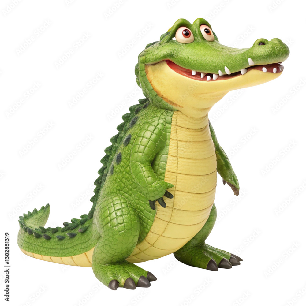Naklejka premium Cartoon Alligator Illustration isolated on transparent background 