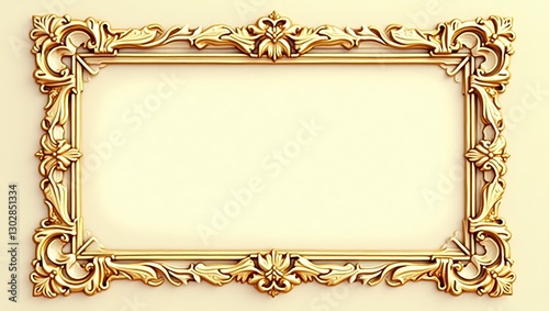 Ornate Golden Baroque Frame, Elegant and Luxurious Design,  Perfect for  Displaying Artwork or Photography
