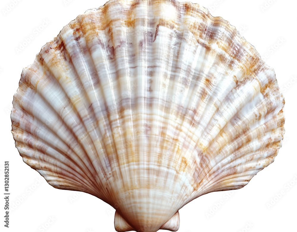 Fototapeta premium Seascape, seashell, shell, transparent background, PNG file with white background