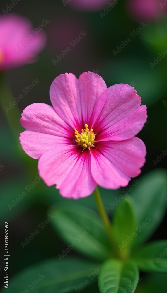 Close-up of a single pink primrose, showcasing texture , floral photography, floral Close-up of a single pink primrose, showcasing texture , floral photography, floral