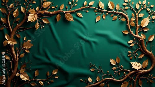 Golden Branches and Emerald Drape: An Autumnal Masterpiece