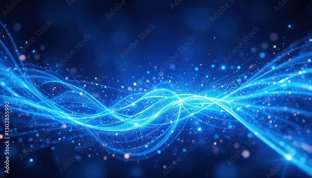 Fototapeta premium Abstract Blue Energy Wave Background