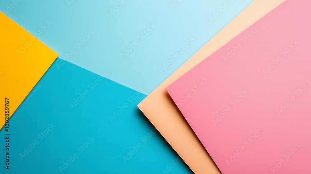 Abstract Geometric Paper Shapes in Pastel Colors Abstract Geometric Paper Shapes in Pastel Colors