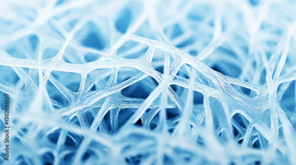 Abstract Light Blue Fiber Network Intricate Mesh Texture Close Up