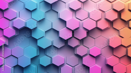 Geometric Hexagonal Pattern with Gradient Lighting, Clean Modern Design