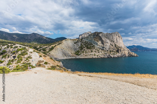 Views from the Golitsyn Trail - a mountain trail carved on the slope of Mount Koba-Kaya, located along the coastline southwest of the village of Novy Svet, Crimea, Russia