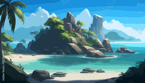 Tropical paradise illustration