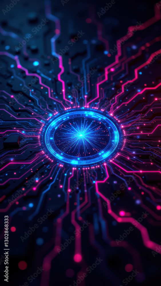 Ci/CD pipeline visualized with vibrant digital neon lights on a dark background. Ci/CD pipeline visualized with vibrant digital neon lights on a dark background.