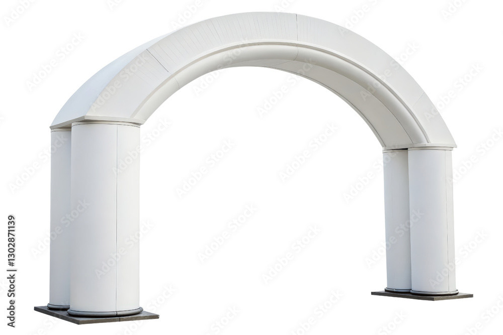 Fototapeta premium White arched entrance gate for events isolated with transparent background