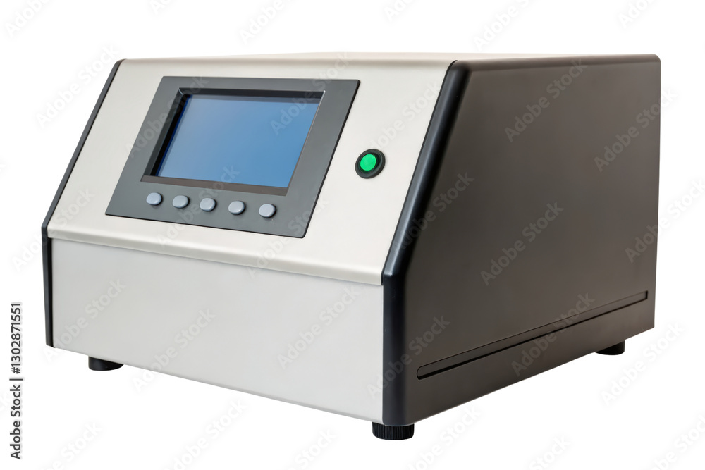 Fototapeta premium Modern electronic device with digital display isolated with transparent background