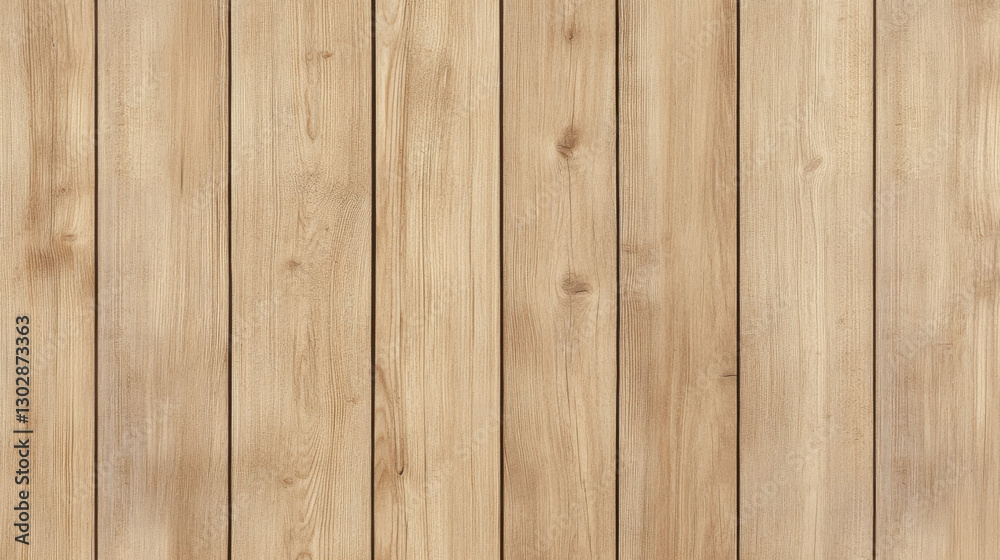 Fototapeta premium 2D image of wooden floor piece with simple wood pattern, showcasing natural grain and texture. planks are aligned vertically, creating seamless and rustic appearance