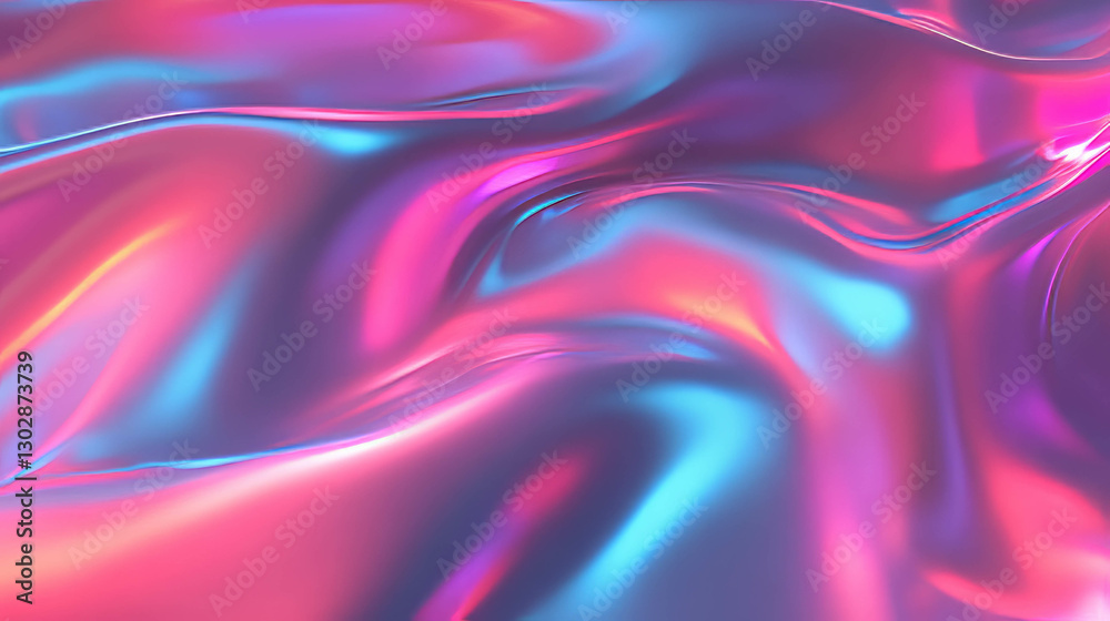 Fototapeta premium Vibrant abstract flowing texture with iridescent colors for modern design