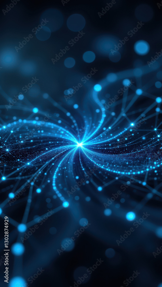 Fototapeta premium Abstract blue digital connectivity with Docker, Kubernetes, and DevOps elements.