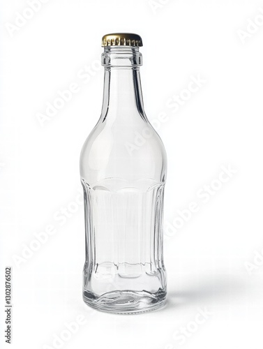 Wallpaper Mural Clear Glass Bottle with Gold Cap on White Background Torontodigital.ca