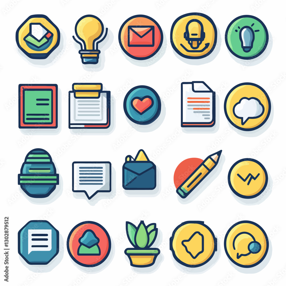 Collection of modern web and app interface vector icons and symbols Collection of modern web and app interface vector icons and symbols